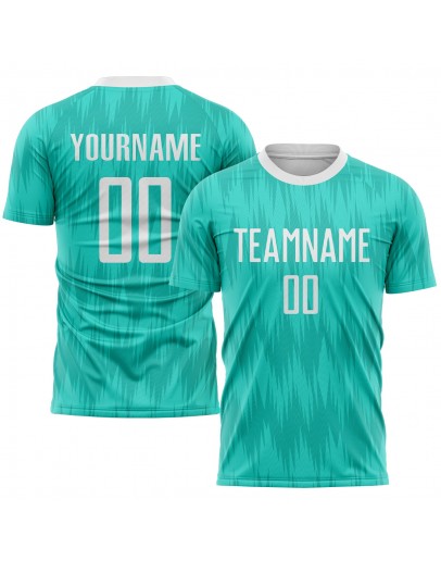 Best Pro Custom Aqua White Sublimation Soccer Uniform Jersey Best Pro Custom Aqua White Sublimation Soccer Uniform Jersey