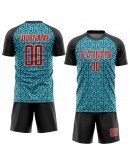 Best Pro Custom Aqua Red-Black Sublimation Soccer Uniform Jersey Best Pro Custom Aqua Red-Black Sublimation Soccer Uniform Jersey