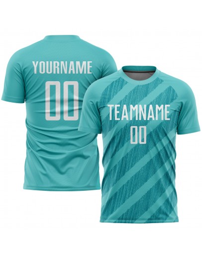 Best Pro Custom Aqua White Sublimation Soccer Uniform Jersey Best Pro Custom Aqua White Sublimation Soccer Uniform Jersey