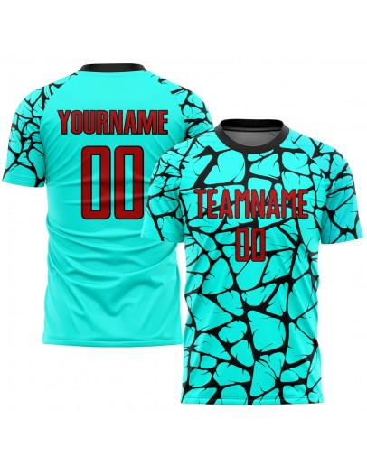 Best Pro Custom Aqua Red-Black Sublimation Soccer Uniform Jersey Best Pro Custom Aqua Red-Black Sublimation Soccer Uniform Jersey